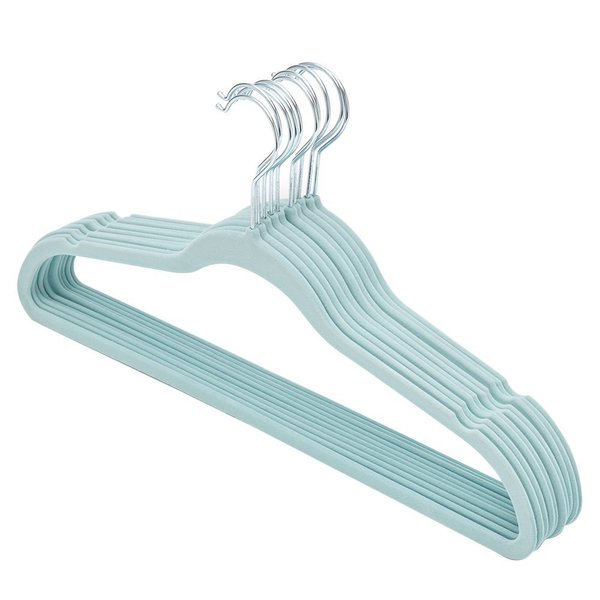 Home Basics Home Basics Velvet Hanger, (Pack of 10), Sky Blue ZOR96139